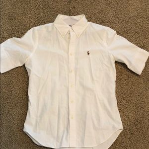 White polo button down